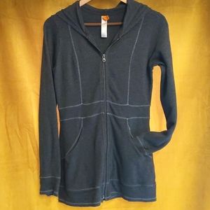 Lucy zip up long hoodie with pockets and ruffle